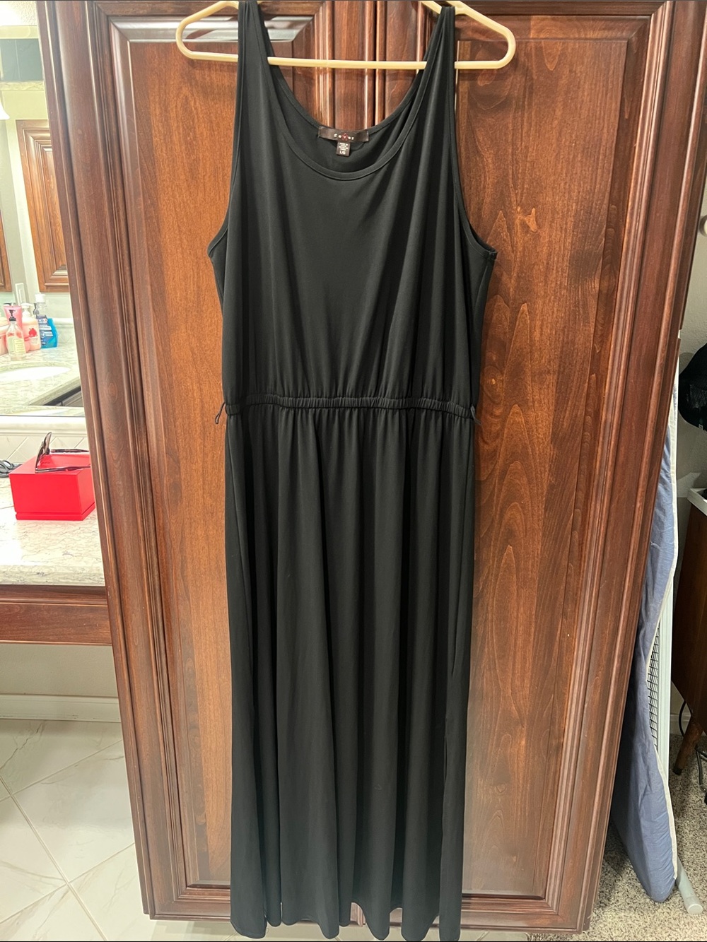 Fever Black Sleeveless Maxi Dress with Elastic Waist